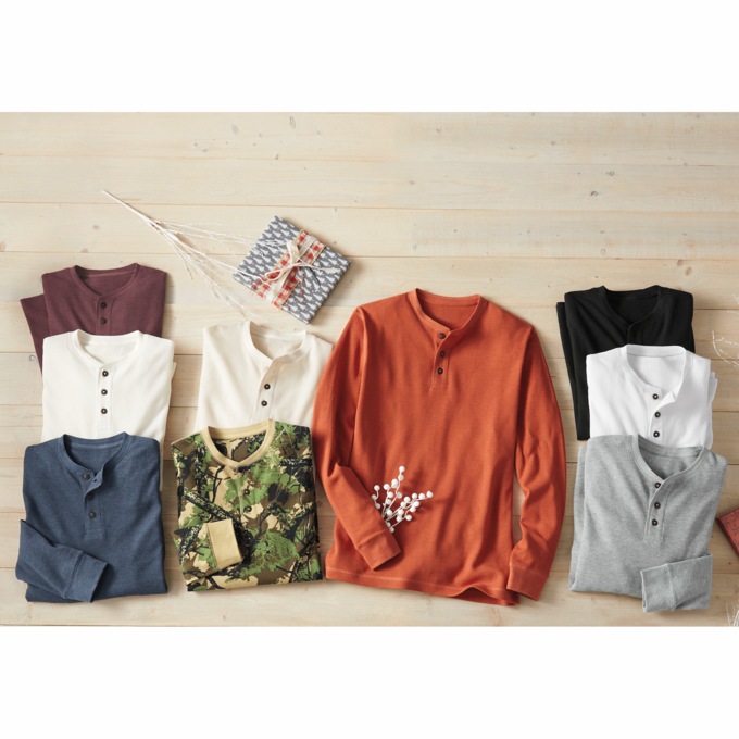 3-Pack Thermal Henleys, , large