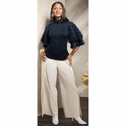 Reagan Rose Knit Top &amp; Cynthia Crossover Trouser, , large