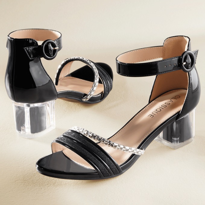Classique Patent and Lucite Ankle Strap , , large