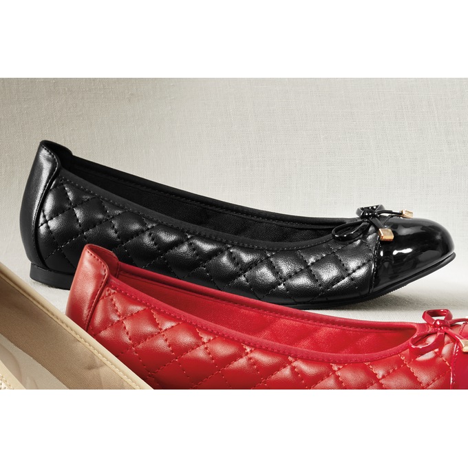 Quilted Bow Ballet Flat, , large