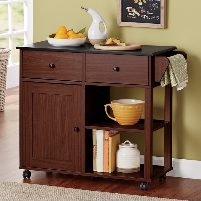 Katie Small Kitchen Cart with Storage, , large