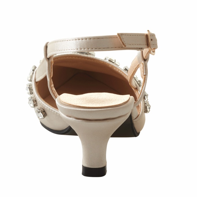 Amanda D'laurie Stone-Embellished Rhinestone & Satin Slingback for Women, , large