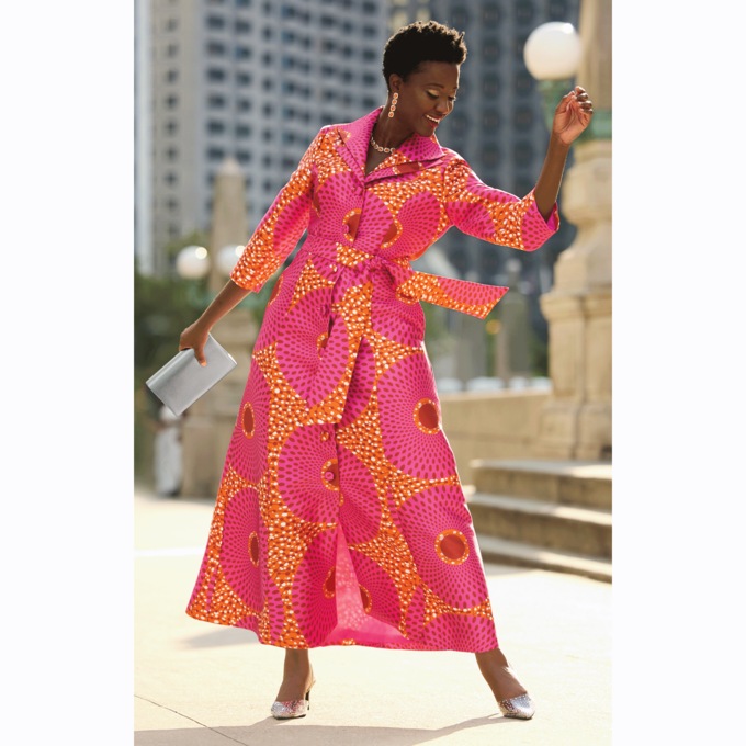 Reshonda Double-Collar Maxi Dress, , large