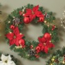 Poinsettia Christmas Wreath, Red, large