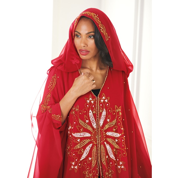 Enchanted Long Caftan, Red, large