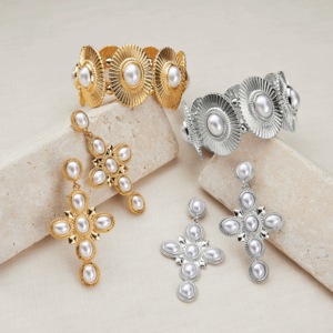 Faux-Pearl Bracelet &amp; Earrings - Buy Both &amp; Save, , large