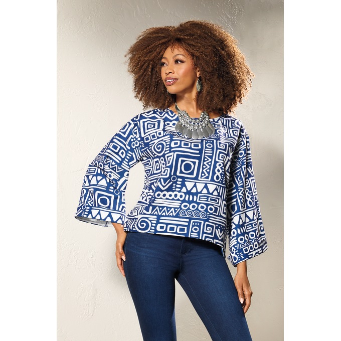 Danai Kimono-Style Statement Top for Women, , large