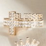Crystal Word/Symbol Hinge Cuff, , large
