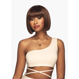 Vivica Fox Pretty Human-Hair Wig, Medium Dark Brown Copper Blonde, large