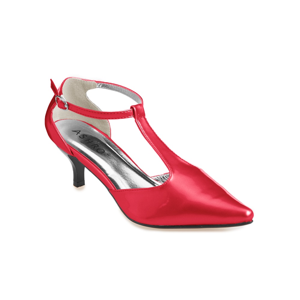 red kitten heel shoes size 7