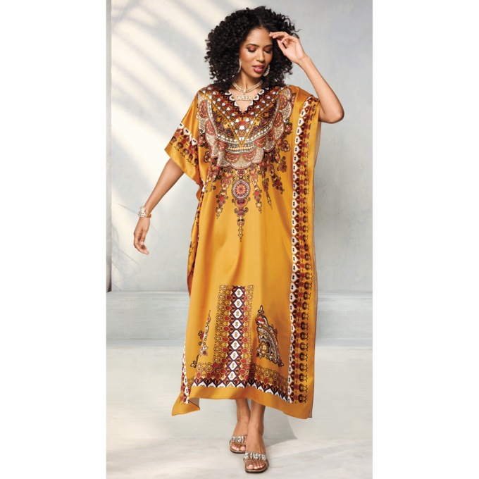 Goddess 3 Long Caftan, , large