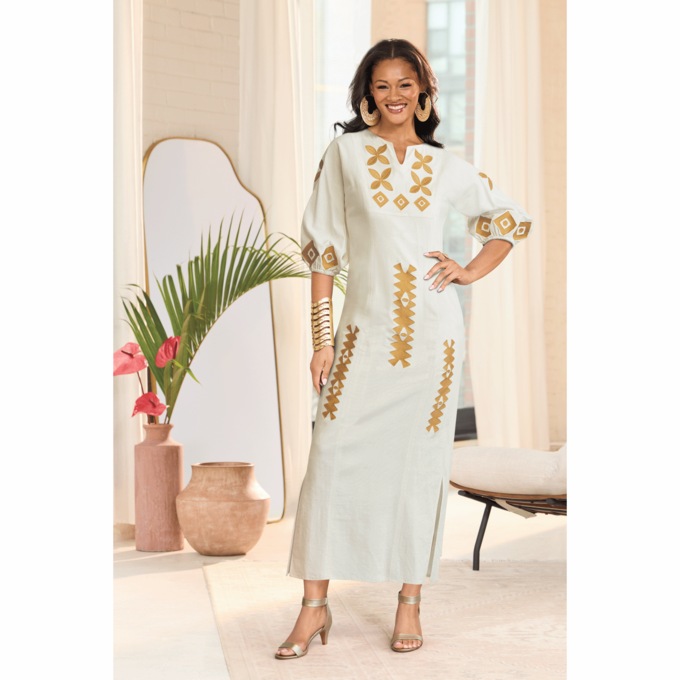 Porsha Appliqu&eacute; Dress, , large