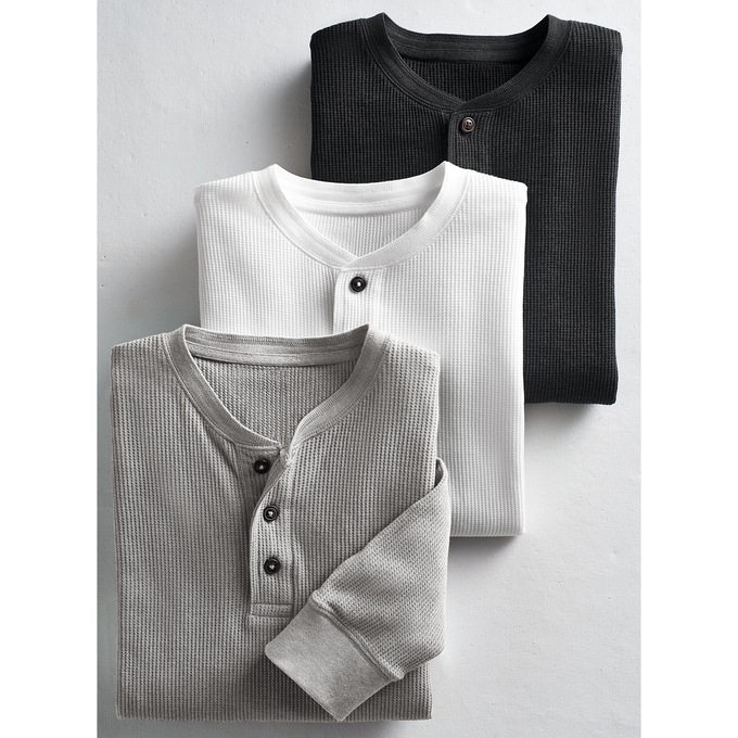 3-Pack Thermal Henleys, , large