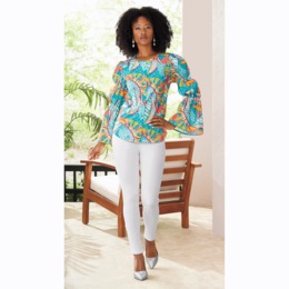 Rosa Ruffle-Sleeve Blouse, , large