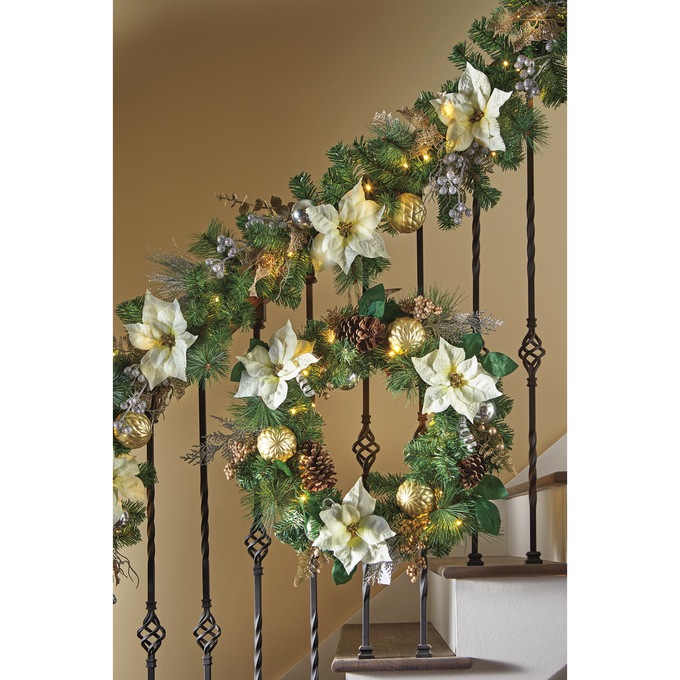 Poinsettia Christmas Wreath, , large