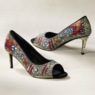 Azalea Wang Azora3 Peep Toe Rhinestone Pump for Women with 3" Stiletto Heel, , large