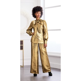 Mod Tie-Neck Top &amp; Mod Wide-Leg Pant, , large