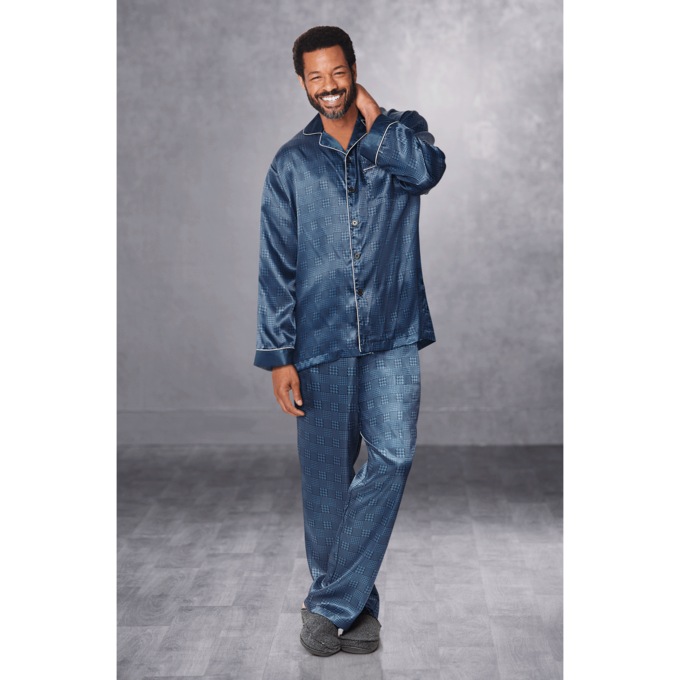 Steve Harvey Satin PJ Set, , large