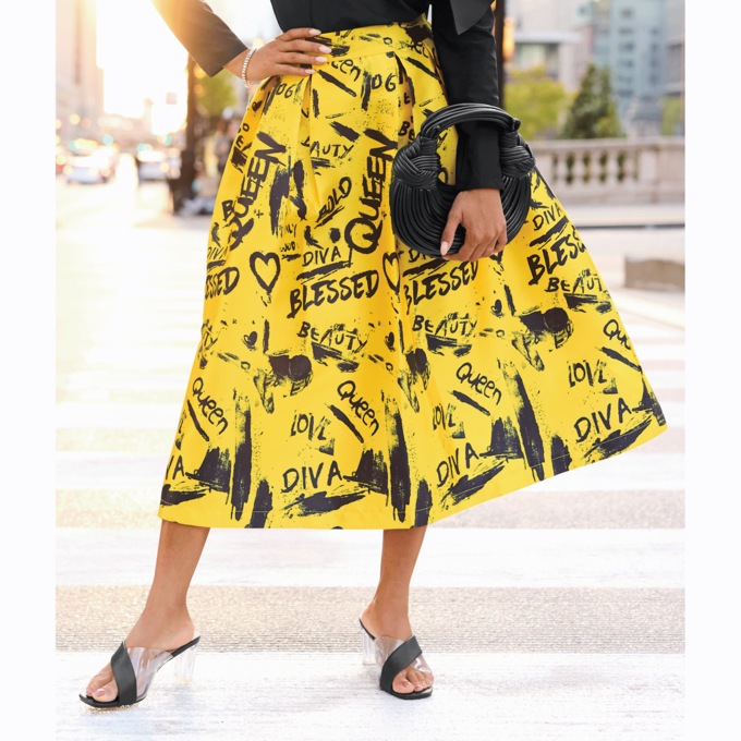 Jassi Printed Skirt, , large