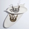 Face Ethnic Metal Necklace and Earring Set, , large