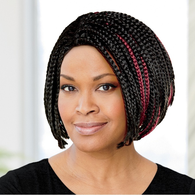 Kamara Lace-Front Braided Wig, Off Black Merlot, large