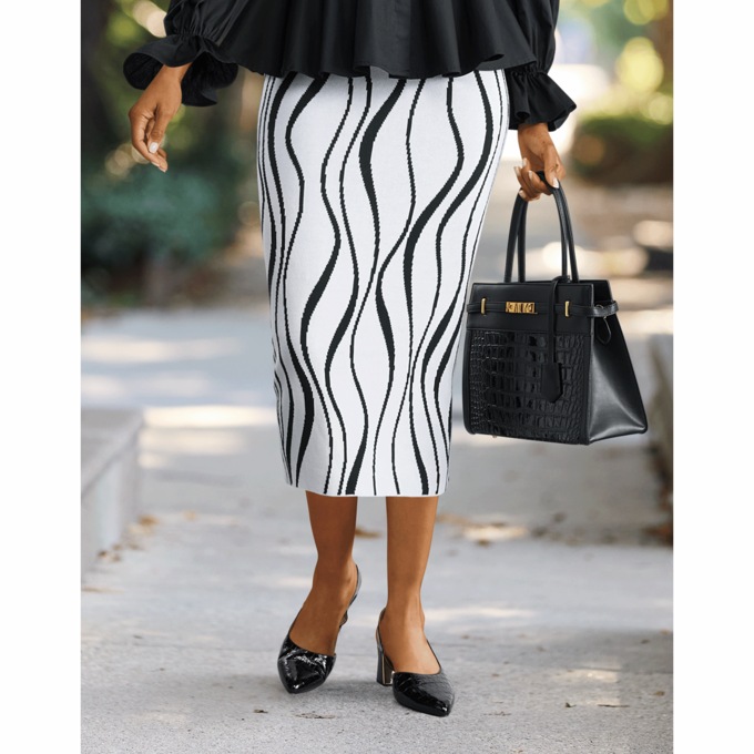 Gemma Graphic Knit Skirt, , large