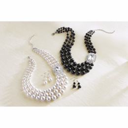 Multi-Strand Bead/Crystal Necklace &amp; Earring Set, , large