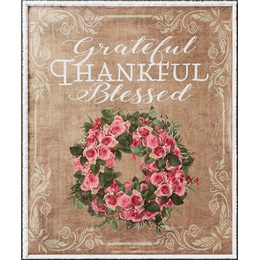 Grateful Thankful Blessed Novelty Sherpa Throw, , large