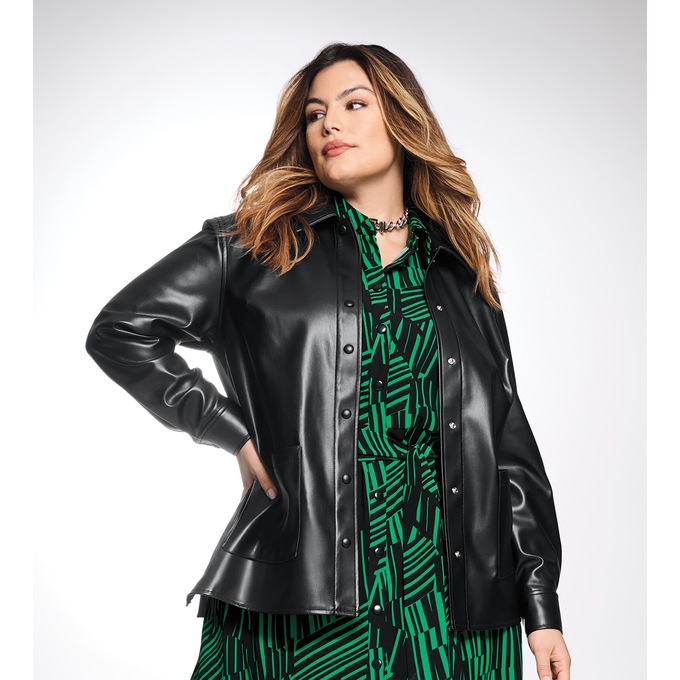 Faux Leather Jacket, , large