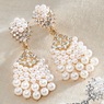 Faux-Pearl/Crystal Cluster Drop Earrings, , large