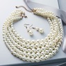 Multi-Strand Bead Necklace and Earring Set, , large