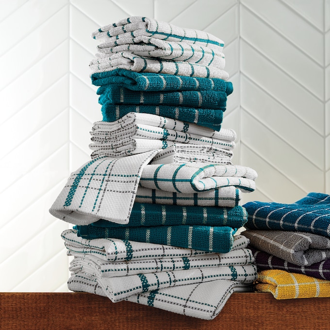 Color Connection 20-piece Kitchen Towel Set, Deep Teal, large
