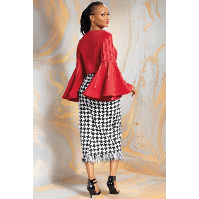 Zola Bell Sleeve Top with Pleated Ribbon Accents, , large
