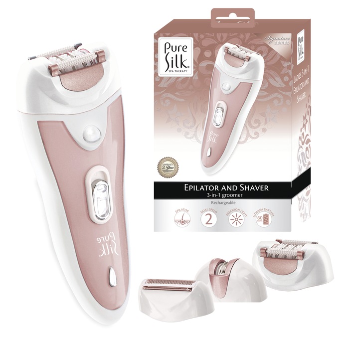 Pure Silk Ladies 3-in-1 Epilator & Shaver, , large