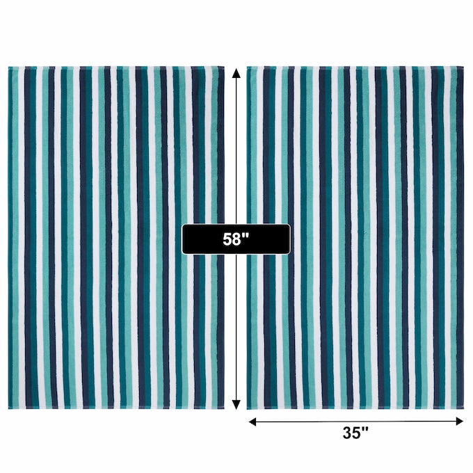 Set of 2 Serene Cotton Terry Bath Sheets, , large