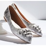 Ruffle Women's Elegant Flat in Faux Leather, , large