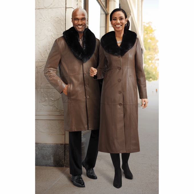 Jaden Leather Coat for Men and Jaden Leather Coat for Women, , large