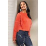 Saleema Blouse with Long Fringed Statement Sleeves, , large