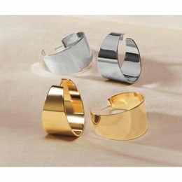 Wide Hoop Earrings, , large