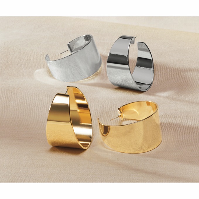 Wide Hoop Earrings, , large