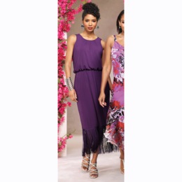 Tamiko Fringe Hem Maxi Dress, , large