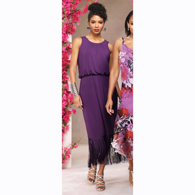 Tamiko Fringe Hem Maxi Dress, , large