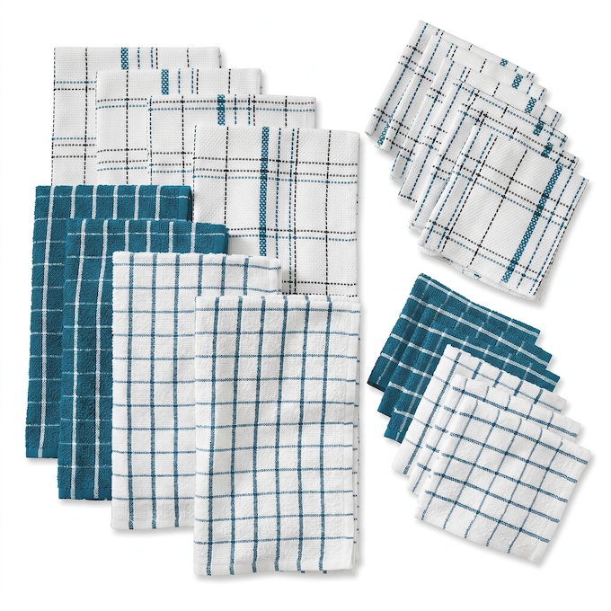 Color Connection 20-Piece Kitchen Towel Set in Absorbent Cotton, , large