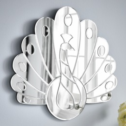 Fanned Peacock Wall Mirror, , large