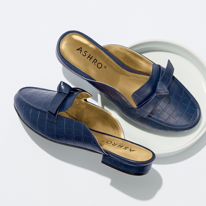 Classique Croco-Bow Mule, , large