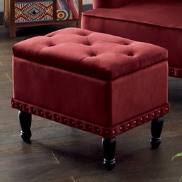 Ember Tufted Ottoman, , large