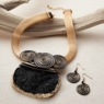 Amara Wire Necklace & Earring Set, Black Goldtone, large
