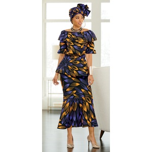 Ombre Leaf-Print Skirt Set, , large