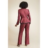 Adora Satin Button-down Jacket with Peplum and Bow-like Collar, , large