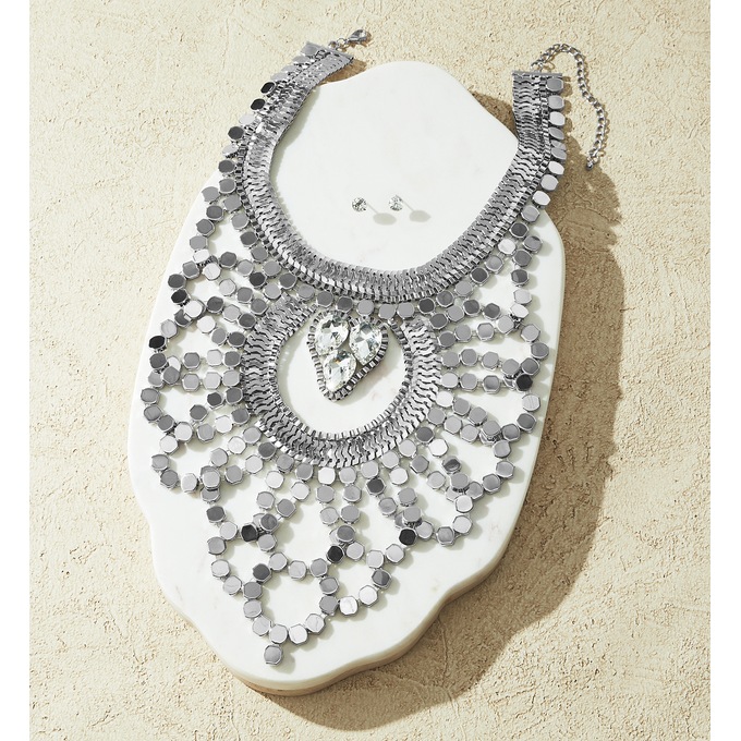 Royal Bib Necklace and Earring Set, , large